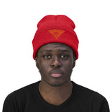 Chainbang-Knit Beanie- Orange logo