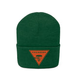 Chainbang-Knit Beanie- Orange logo