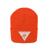 Chainbang-Knit Beanie- White logo