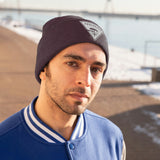 Chainbang-Knit Beanie- White logo