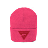 Chainbang-Knit Beanie- Red logo