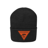 Chainbang-Knit Beanie- Orange logo