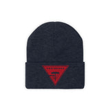 Chainbang-Knit Beanie- Red logo