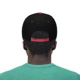 Unisex Flat Bill Hat-Red Logo