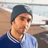 Chainbang-Knit Beanie- White logo