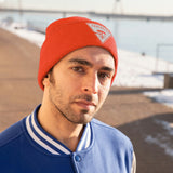 Chainbang-Knit Beanie- White logo
