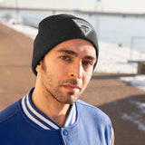 Chainbang-Knit Beanie- White logo