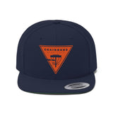 Unisex Flat Bill Hat-Orange Logo