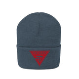 Chainbang-Knit Beanie- Red logo