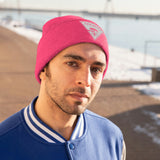 Chainbang-Knit Beanie- White logo