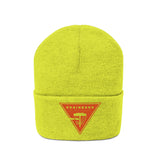 Chainbang-Knit Beanie- Orange logo