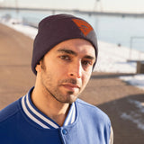 Chainbang-Knit Beanie- Orange logo