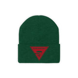 Chainbang-Knit Beanie- Red logo