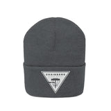 Chainbang-Knit Beanie- White logo