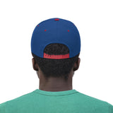 Unisex Flat Bill Hat-Red Logo