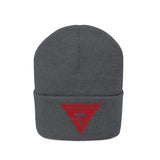 Chainbang-Knit Beanie- Red logo