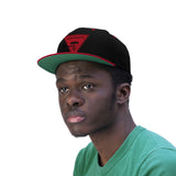Unisex Flat Bill Hat-Red Logo