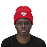Chainbang-Knit Beanie- White logo