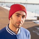 Chainbang-Knit Beanie- Orange logo