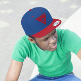 Unisex Flat Bill Hat-Red Logo