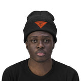 Chainbang-Knit Beanie- Orange logo