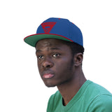 Unisex Flat Bill Hat-Red Logo