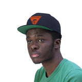 Unisex Flat Bill Hat-Orange Logo
