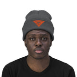 Chainbang-Knit Beanie- Orange logo