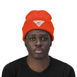 Chainbang-Knit Beanie- White logo