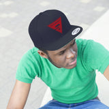 Unisex Flat Bill Hat-Red Logo