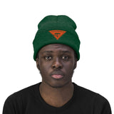 Chainbang-Knit Beanie- Orange logo