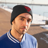 Chainbang-Knit Beanie- Red logo