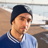 Chainbang-Knit Beanie- White logo