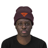 Chainbang-Knit Beanie- Orange logo