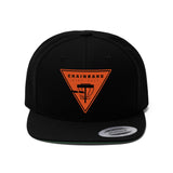 Unisex Flat Bill Hat-Orange Logo