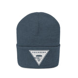 Chainbang-Knit Beanie- White logo