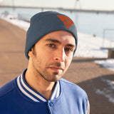 Chainbang-Knit Beanie- Orange logo