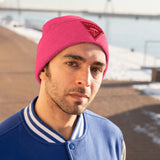Chainbang-Knit Beanie- Red logo