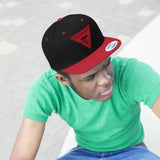 Unisex Flat Bill Hat-Red Logo