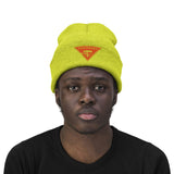 Chainbang-Knit Beanie- Orange logo