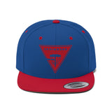 Unisex Flat Bill Hat-Red Logo