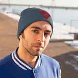 Chainbang-Knit Beanie- Red logo