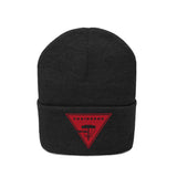 Chainbang-Knit Beanie- Red logo